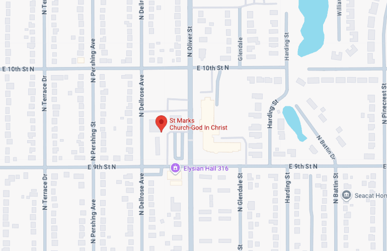 Map showing the church location